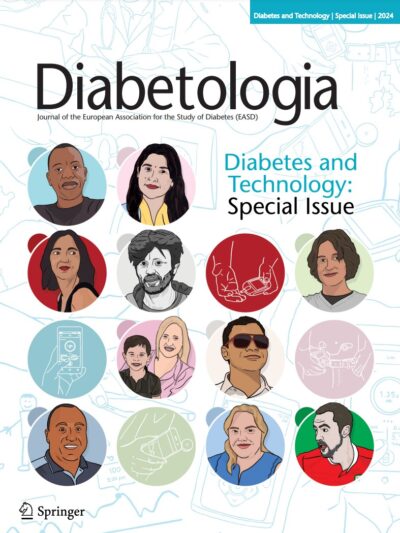 tech issue cover - illustrations of diabetes tech and users